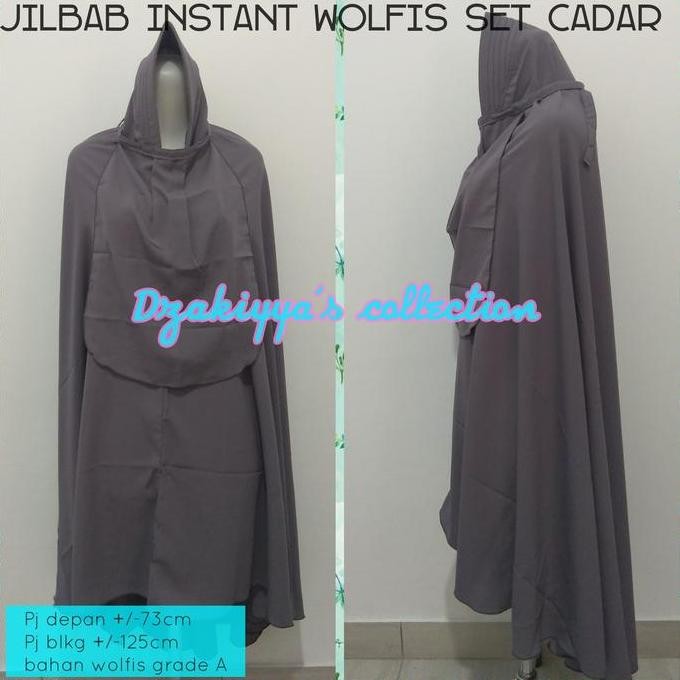 Jilbab instant wolfis set cadar /jilbab jumbo /bergo syari HI