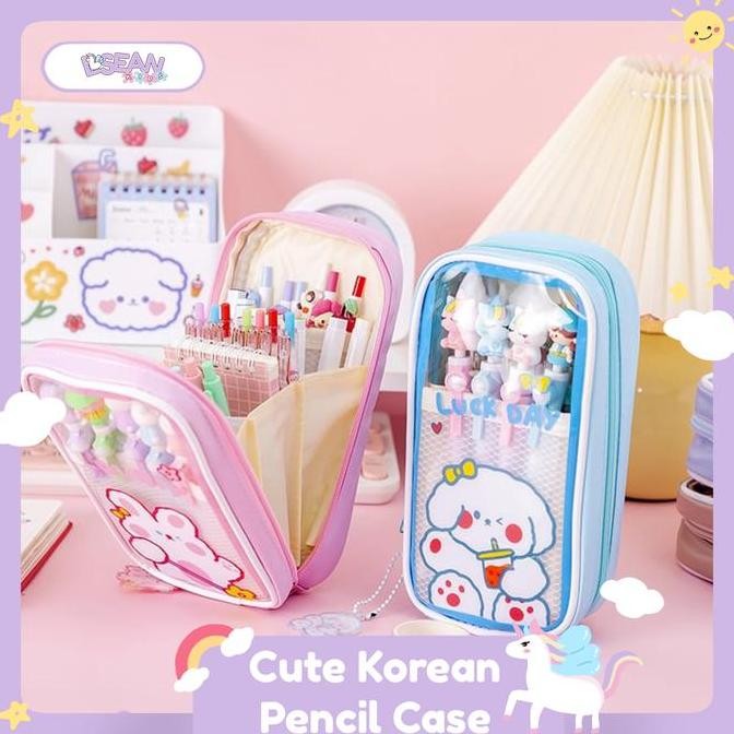 

Baru Kotak Pensil Korea Motif Kartun Lucu Waterproof Multilayer Pencil Case