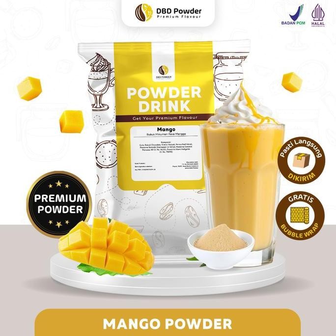

baru bubuk minuman rasa mangga 1kg - mango powder topping minuman segar