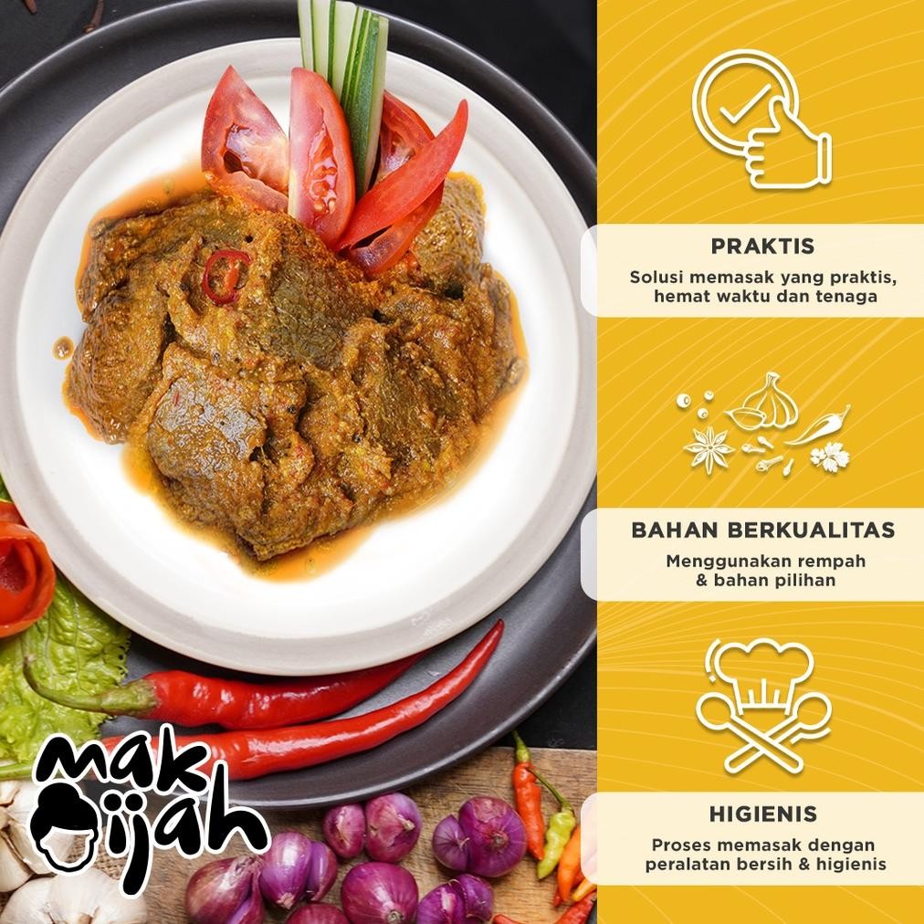 

RENDANG PADANG DAGING SAPI PREMIUM SIAP MAKAN MAKIJAH PRAKTIS HEMAT NIKMAT HALAL TANPA PENGAWET