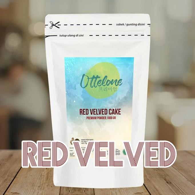 

baru ottelo red velvet cake powder 1000gr - bubuk minuman red velvet premium