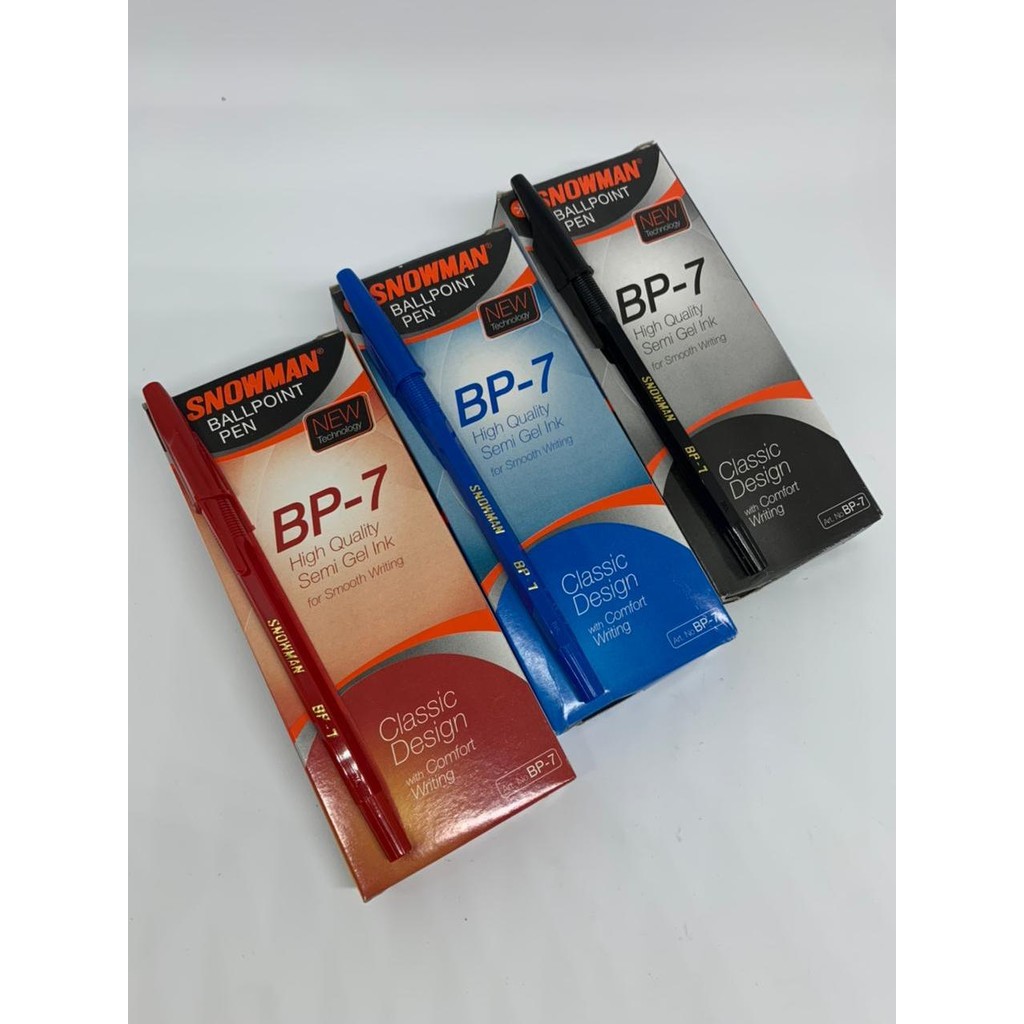 

SNOWMAN BP 7 Ballpoint Pen Pulpen Pena/ Lusin (12pcs)