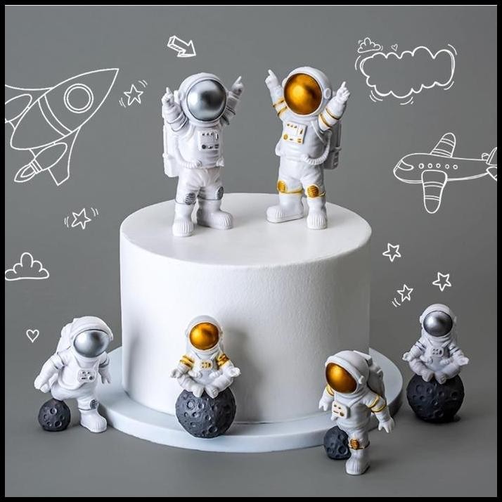 CCB03 Cake Topper Astronaut Astronot Figure Character Boneka Karakter