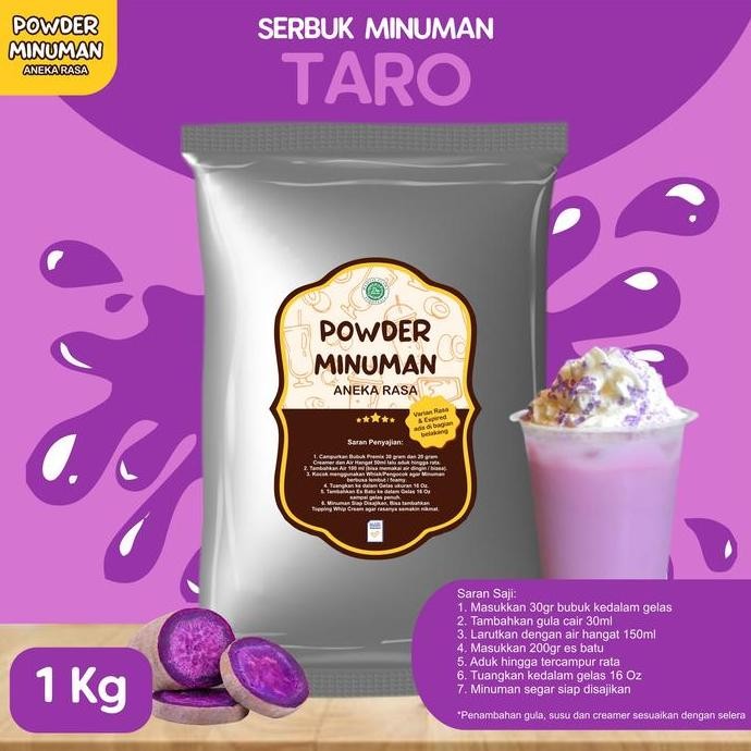 

baru bubuk minuman taro kekinian 1kg - powder minuman rasa talas standar