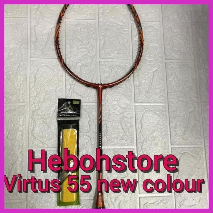(OLAHRAGA) RAKET BADMINTON APACS NEW VIRTUS 55 FREE GRIP KUAT TARIK 35 LBS ORI PACKING AMAN