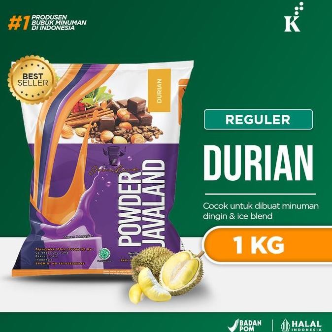 

baru javaland bubuk minuman durian reguler 1 kg - bubble drink rasa durian halal