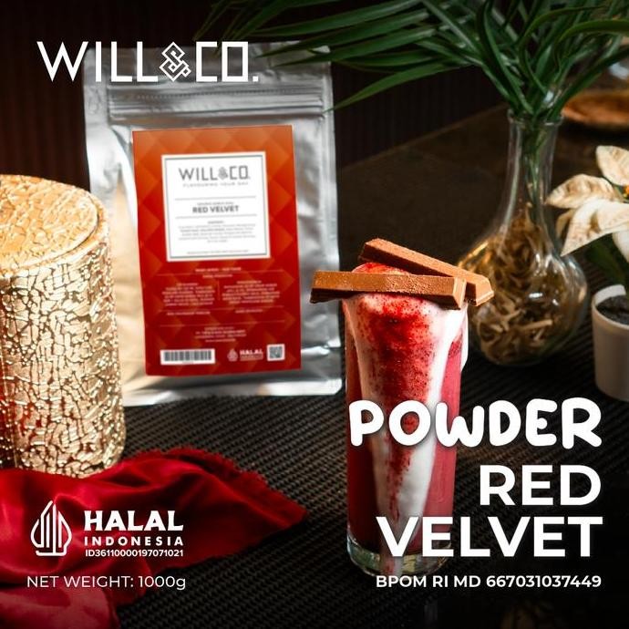 

baru bubuk minuman red velvet premium 1kg - will&co milkshake powder