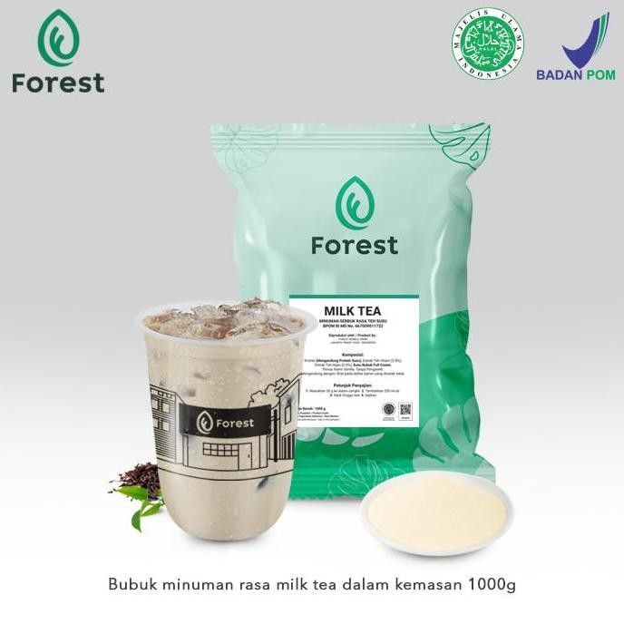 

baru bubuk minuman milk tea 1kg - forest bubble drink serbuk rasa teh susu