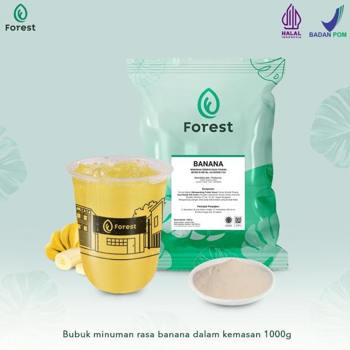

baru bubuk minuman banana forest 1kg - serbuk rasa pisang kekinian untuk es