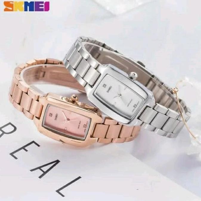 Skmei 1400 Jam  Tangan Wanita Kotak Kecil Rantai Analog  Quartz Stainless Watches