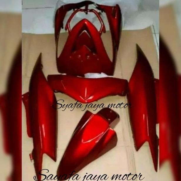 cover bodi motor mio soul lama warna merah halus mengkilap