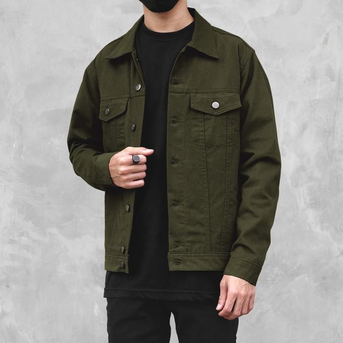 MM Arthur Suede Trucker Jacket Green Army