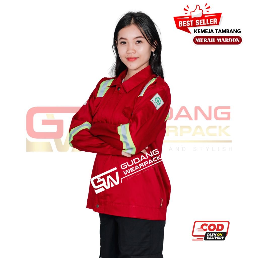 Wearpack Atasan Warna Merah Maroon  (Kemeja/Atasan/Wearpack Safety) - Gudang Wearpack