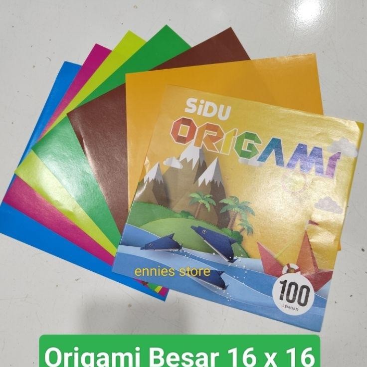 

1 Pak 100 Lembar Gami Kertas Lipat Sidu Besar 16 X 16
