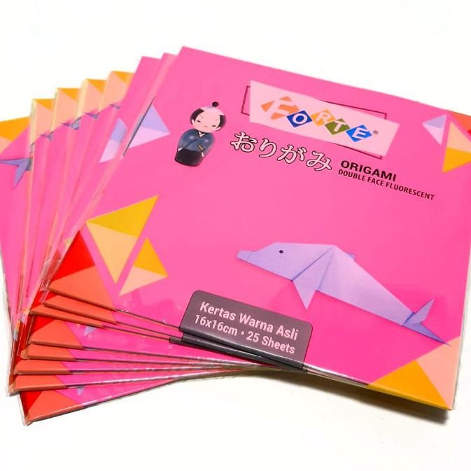 

Grosir 10 Pas250 Set Kertas Gami R Double Face Fluorescent Forte Uk 16X16Cm