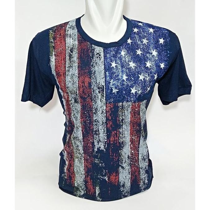 Kaos Tshirt USA Amerika Serikat Baju Bendera Rhymes Import TP