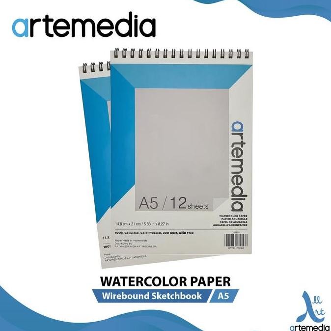 

Sale Kertas Cat Air Artemedia Watercolor Book A5 Wire Bound Sketchbook