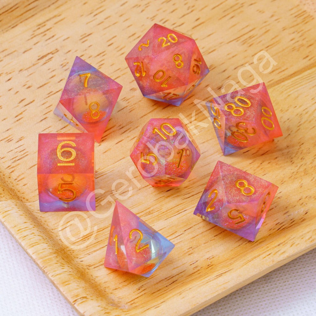 [Ready] Premium High Quality Resin Dice Dadu Dungeon Dragon DND Liquid Core - Liquid Rock Candy
