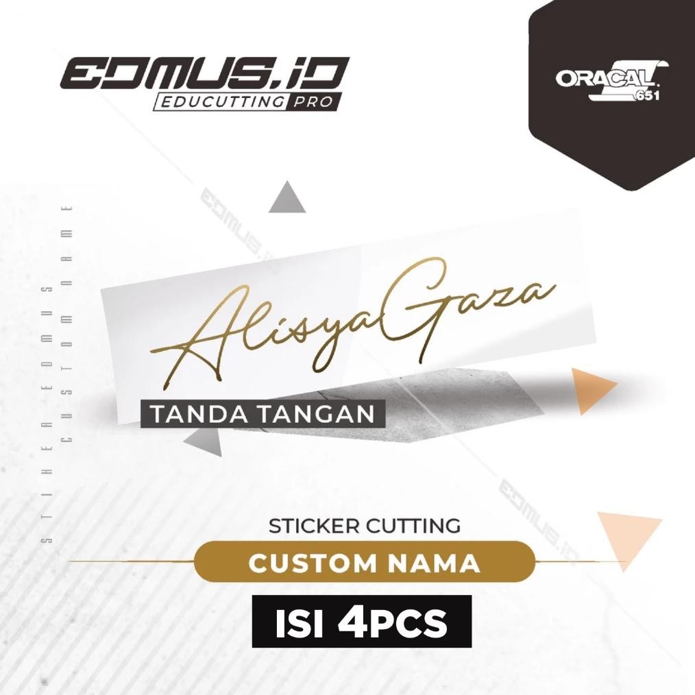 

_Cod_ Sticker Tanda Tangan Estetik Sentuhan Unik Nama Kamu Di Laptop, Cermin, Kado Ga24