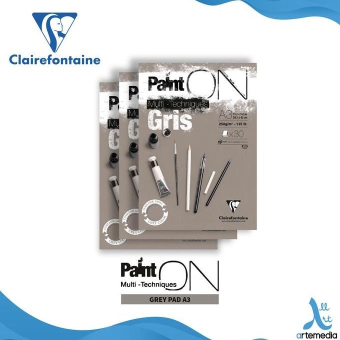 

Sale Kertas Gambar Clairefontaine Paint On A3 Grey Multi Technique Pad