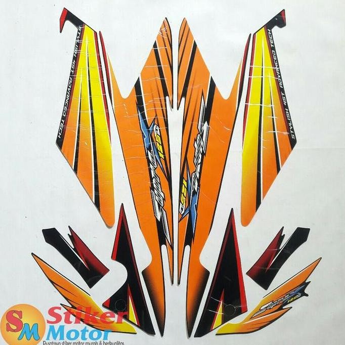 BEST SELLER STICKER STRIPING MOTOR SUPRA X 125D 2005 ORANGE