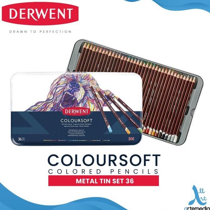 

TERMURAH - Derwent Coloursoft Pencils Color Set 36 Tin