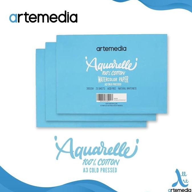 

Sale Kertas Cat Air Artemedia Aquarelle A3 Cotton Watercolor Pad