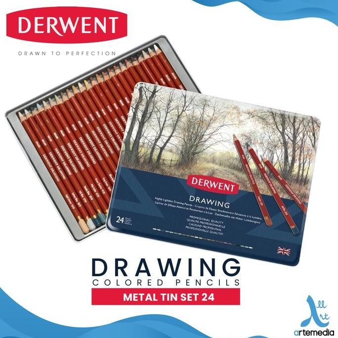 

BEBAS ONGKIR - Pensil Warna Derwent Drawing 24 Pencil Color Metal Tin Set