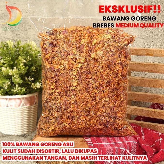 

Brambang Bawang Merah Goreng Premium Asli Brebes 1 Kg Gurih Renyah