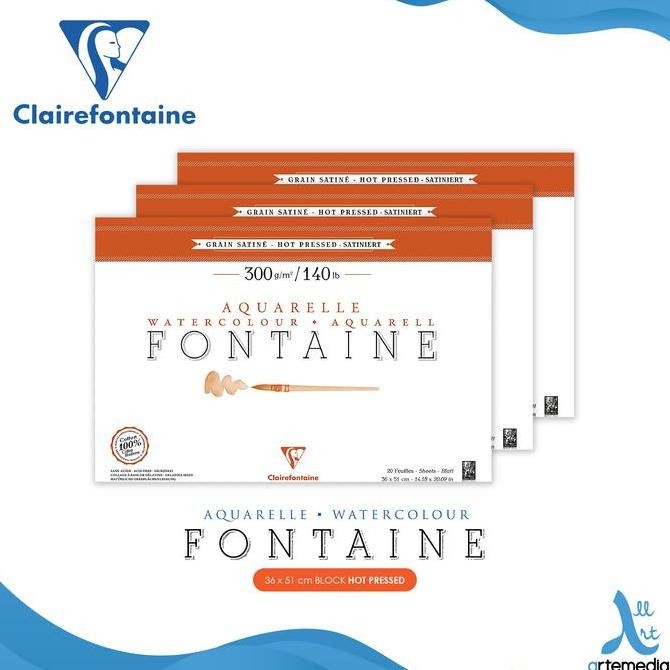 

BEBAS ONGKIR - Kertas Cat Air Clairefontaine Fontaine 36x51cm Watercolor Paper