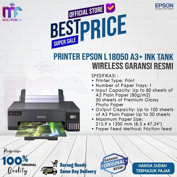 TERBARU - Printer Epson L18050 (Pengganti L1800) A3+ Ink Tank Wireless