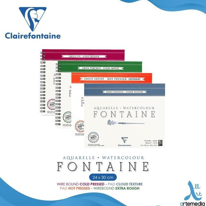 

BEBAS ONGKIR - Kertas Cat Air Clairefontaine Fontaine 24x30cm Watercolor Paper