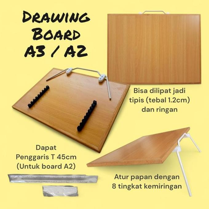 

Sale Papan Gambar Miring A3 A2, Drawing Board Ringan Lipat