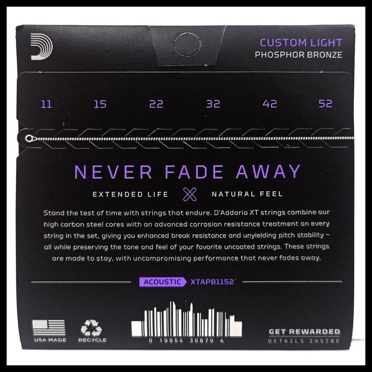 D'ADDARIO XTAPB XT ACOUSTIC PHOSPHOR BRONZE SENAR GITAR AKUSTIK STRING 10 11 12 - 10-47