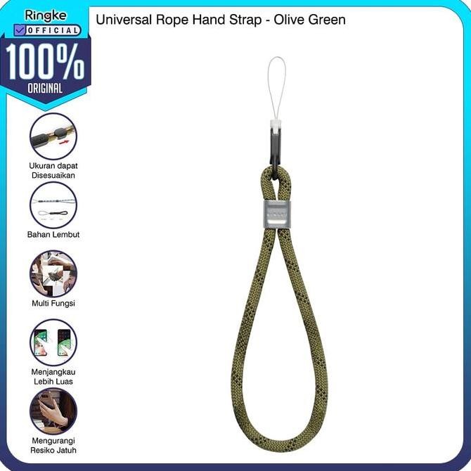 

Ringke Rope Hand Strap Olive Green Tali Gantungan Hp Paracord Wrist Strap Handphone Keychain Kamera Lanyard Id Card Kalung Multifungsi