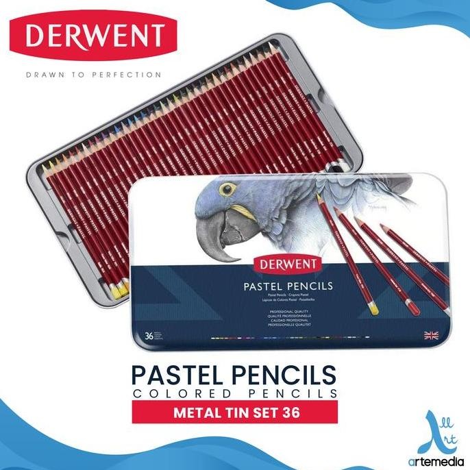 

TERLARIS - Pensil Warna Derwent Pastel 36 Pencil Color Metal Tin Set