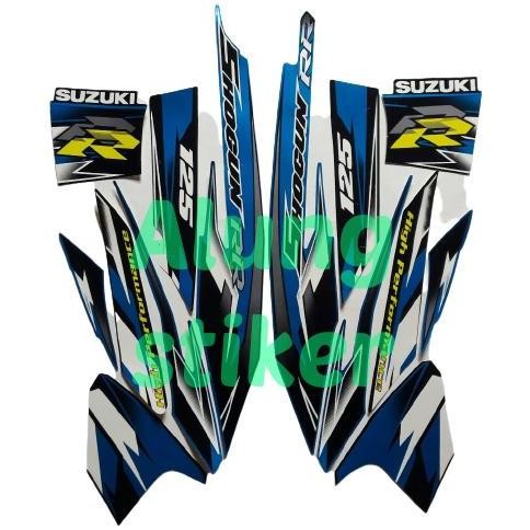 TERLARIS STIKER STRIPING LIS LES BODY SUZUKI SHOGUN RR 2007 BIRU