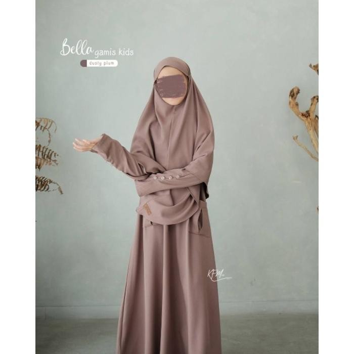 Bella Set Kfm Gamis Anak Set Khimar