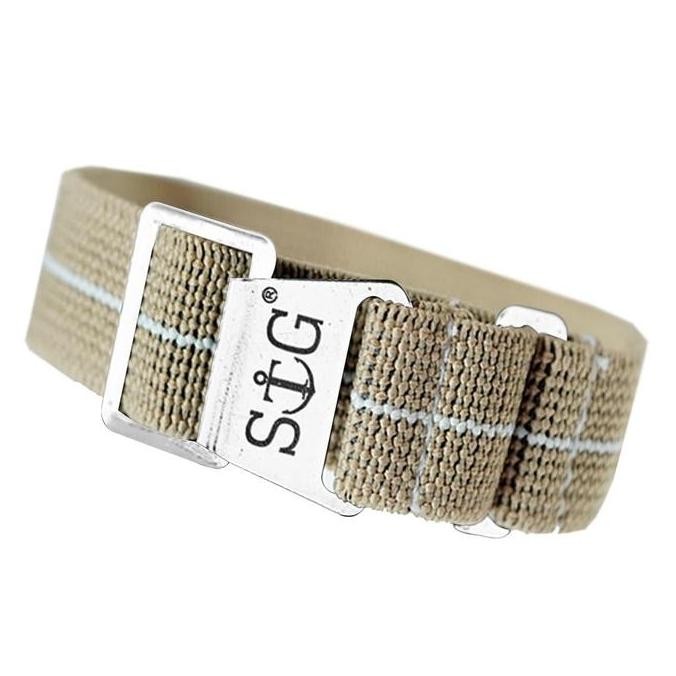 Baru StrapGuy MN Style 22mm Sand & White Strap Stainless Hardware