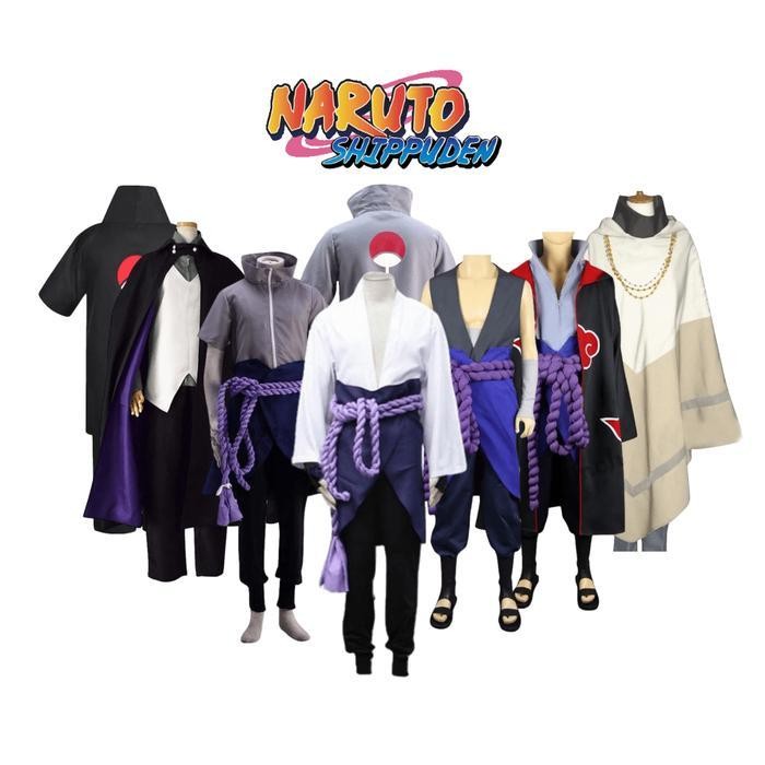 Ac Cosplay Kostum Jubah Baju Jaket Sasuke Uchiha Naruto