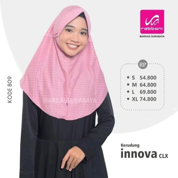 RHS Kerudung Rabbani Nk Inova clx Bergo Jilbab Instan Muslim Panjang Nyaman Hitam