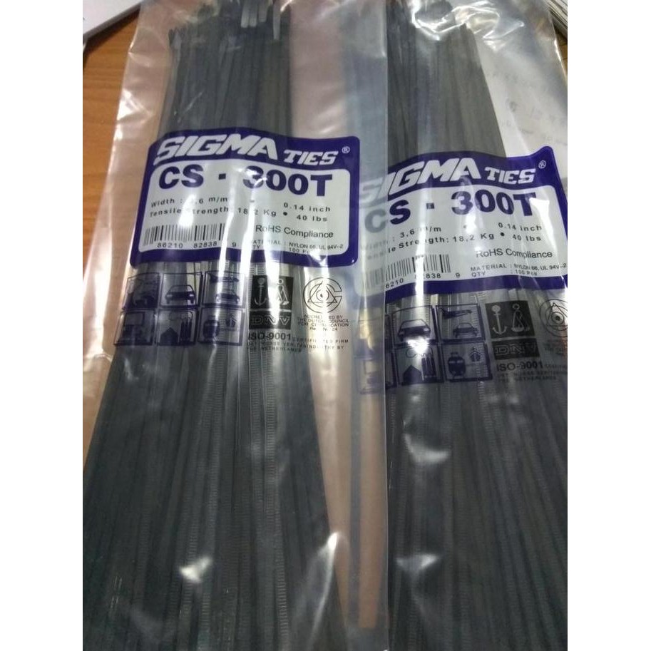 

New kabel Ties Sigma 300 x 3.6 mm (warna hitam dan putih)