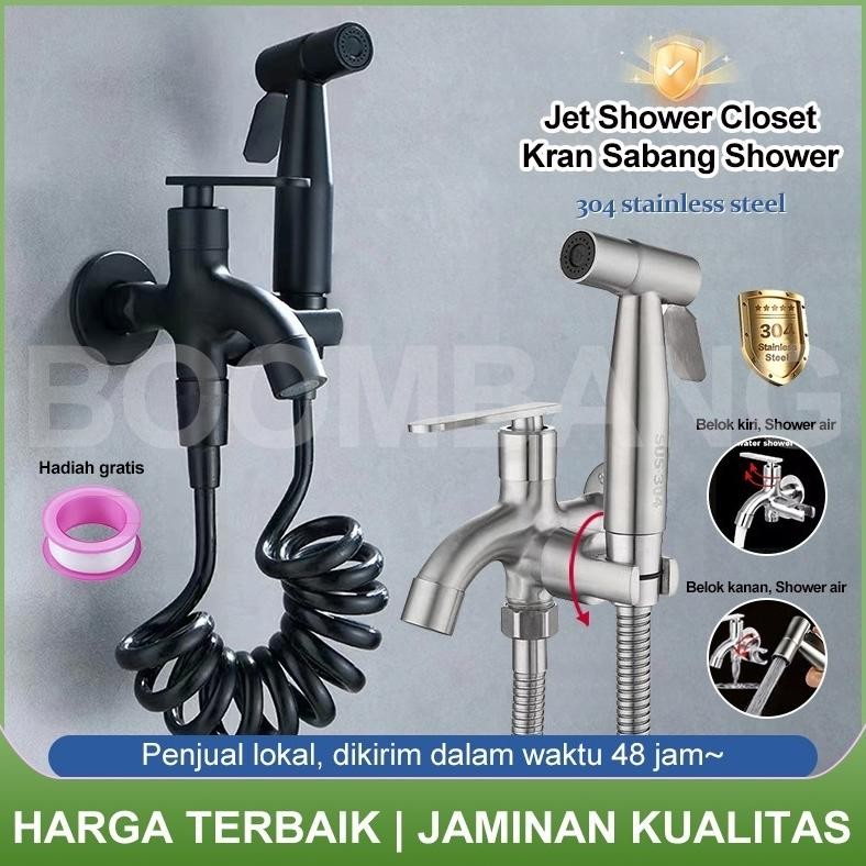 Termurah Jet Shower Closet Stainless/Kran Cabang Shower 2/Jet Washer Toilet/Bidet Toilet/Kran Closet