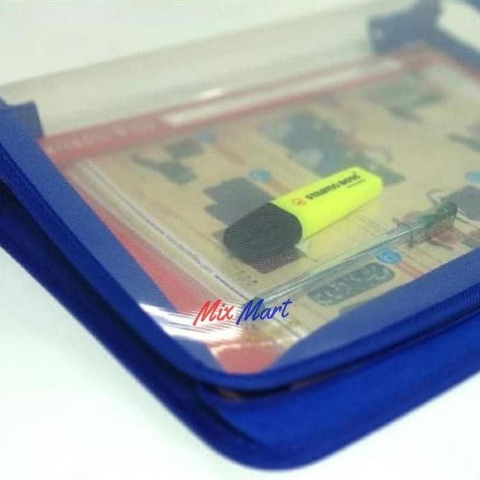 

New Bambi 5321 Zipper Bag Folio Biru. Map plastik resleting