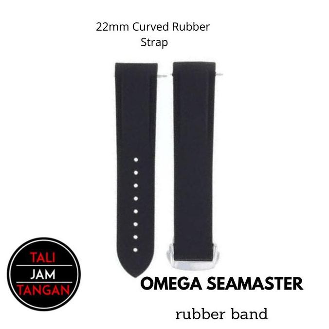 Baru 22mm Omega Seamaster Curved Rubber Strap Tali jam karet omega