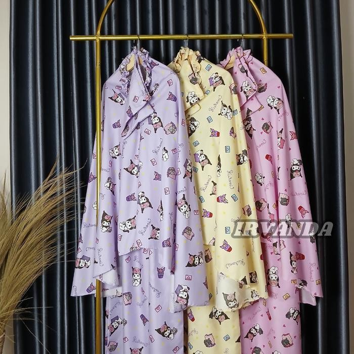 Mukena Anak Kuromi Usia 1-11 Tahun Bahan Katun Adem Terbaru Mukenah Anak Lebaran Motif Karakter Cant