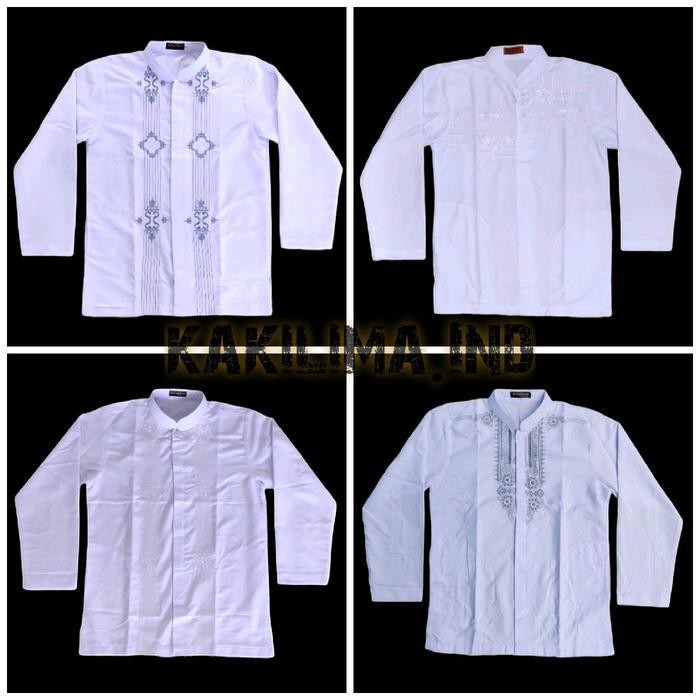 Baju Koko Putih Bordir Anak Remaja Sd Smp - Kemeja Koko Anak Model Terbaru Bahan Katun Halus Kantong