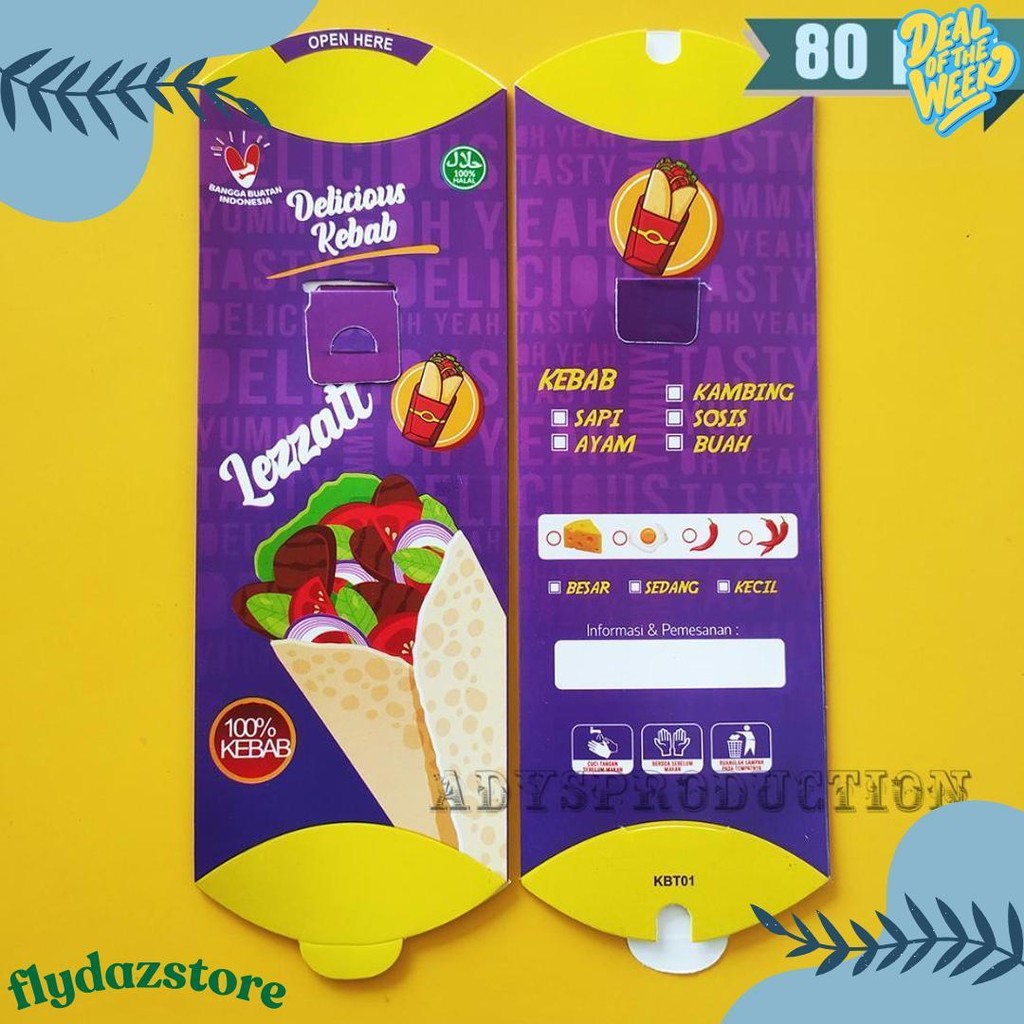 

[Hemat 1Kg] Kemasan Kebab Grosir | Kardus Kebab Murah Diskon Setengah Harga