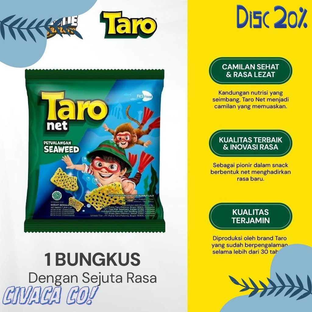 

Taro - Seaweed - Small Pack - 1 Karton (4Renceng) - 40 Pcs - 17Gr Terlaris! Produk Ini Banyak Dicari