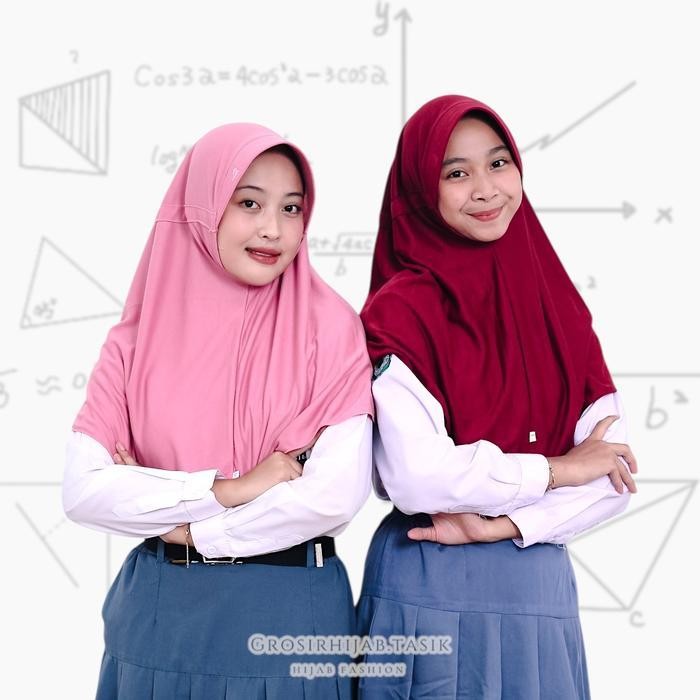 RHS KERUDUNG SEKOLAH UKURAN (M,L,XL) MODEL RABBANI INNOVA PITA SERUT ( kw ) TUTUP ANAK TK SD SMP XL 